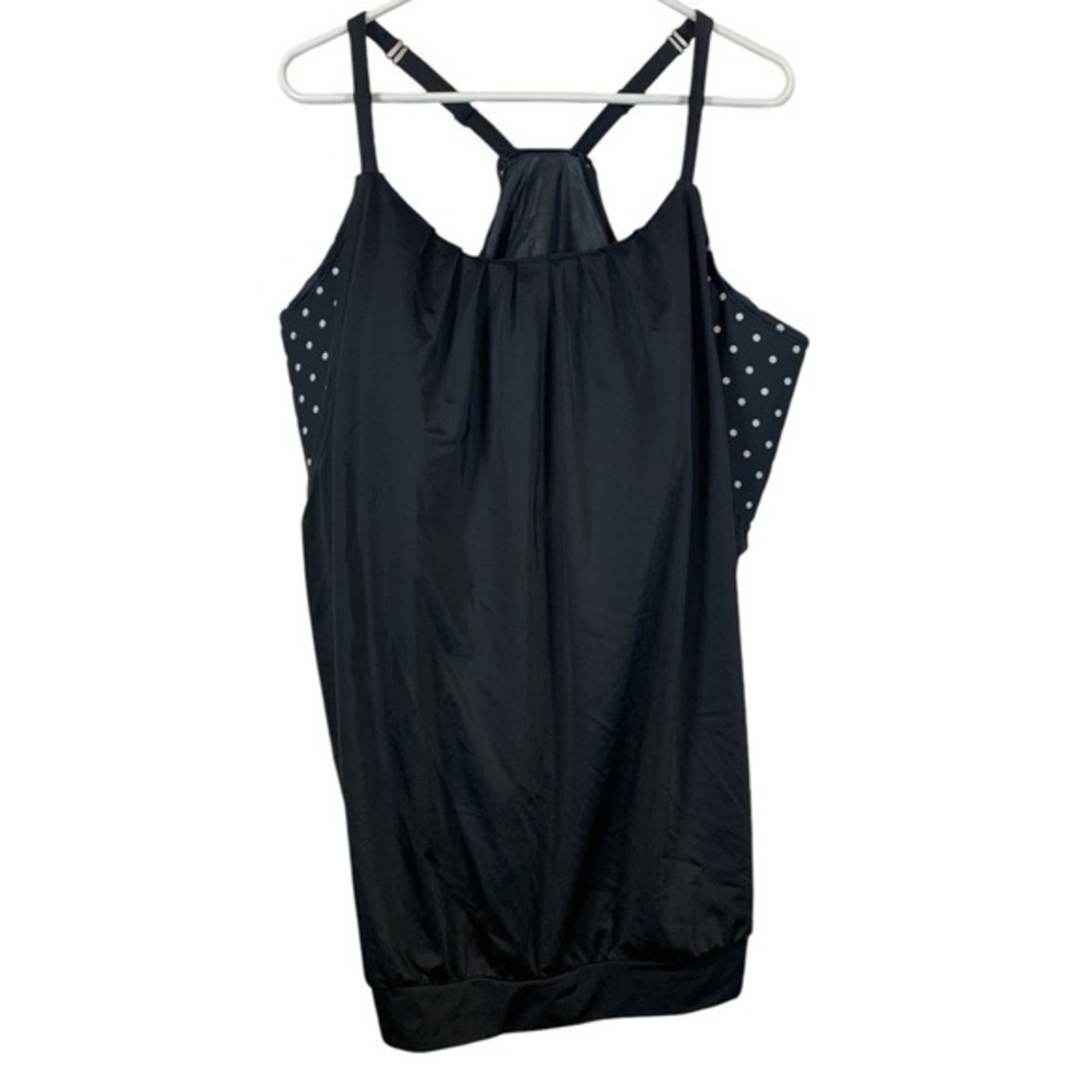 Swim by Cacique Black Polka Dot Tankini Swimsuit Size 26 EUC #VEG-0049
